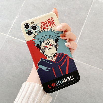 Cartoon Anime Jujutsu Kaisen Yuji Itadori Fushiguro Megumi Phone Case For IPhone 14 13 12 11 Pro X Xs Max XR Cute Soft Cover